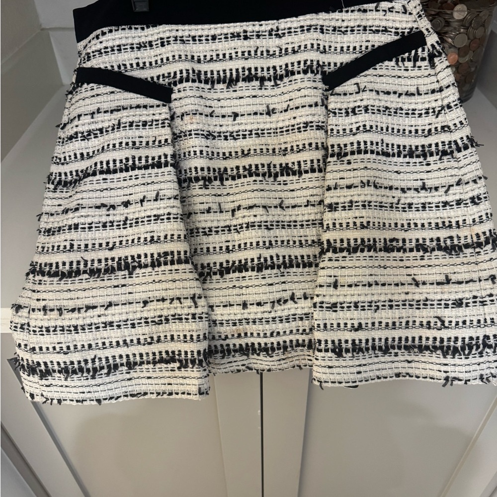 Rebecca Taylor Black and White A-Line Skirt
